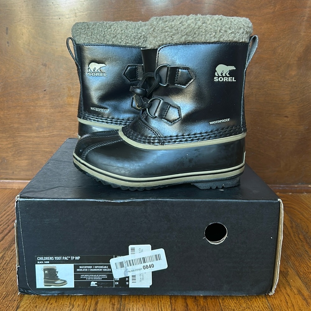 Sorel Children’s YOOT PAC TP WP Black Boots